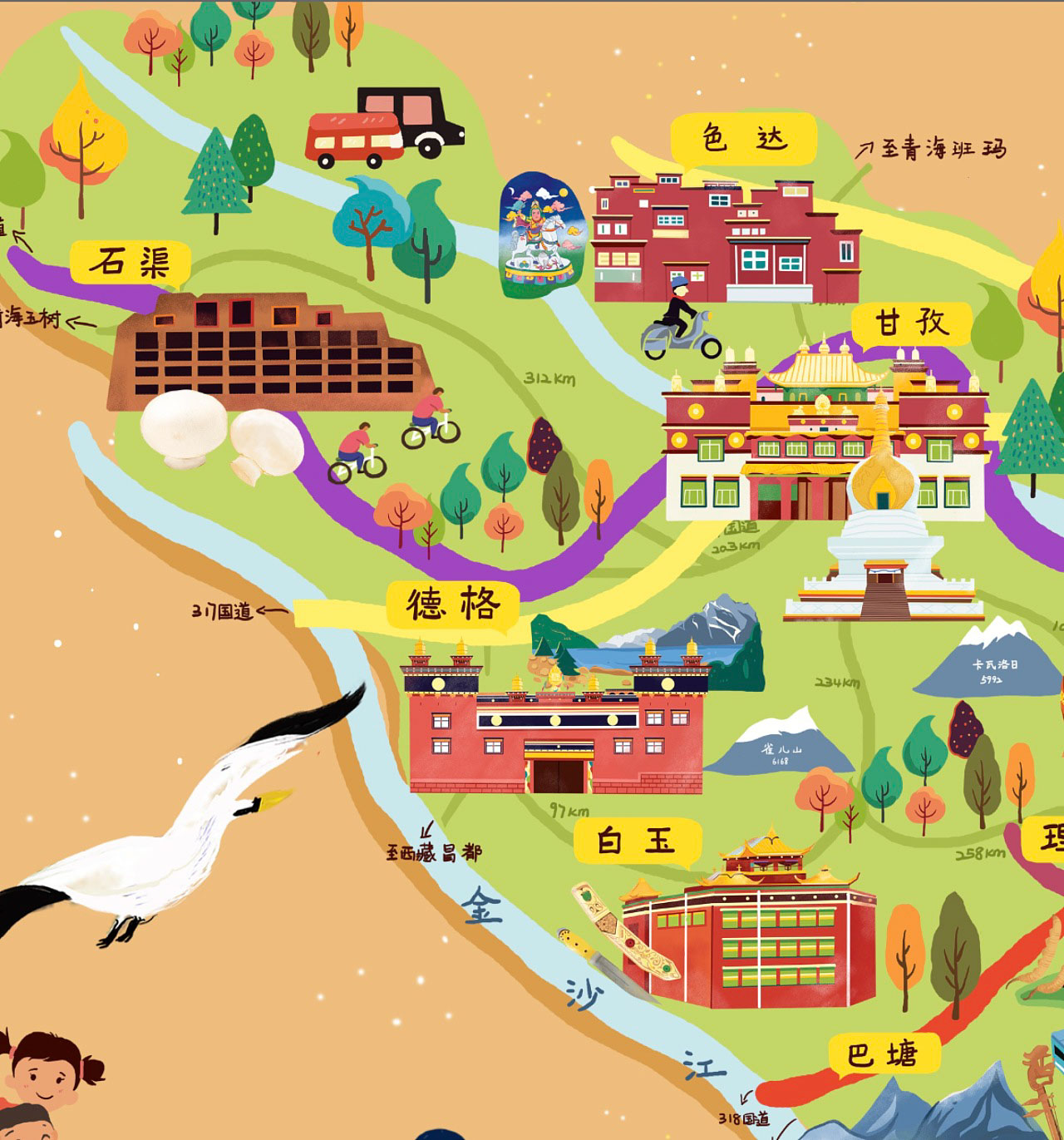 鹿城手绘地图景区的文化宝库